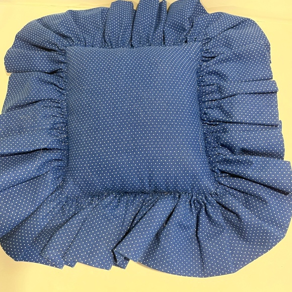 Hand-Made Pillow with Hand Crossed Stitch Dwarf Iris Design. - Picture 2 of 5